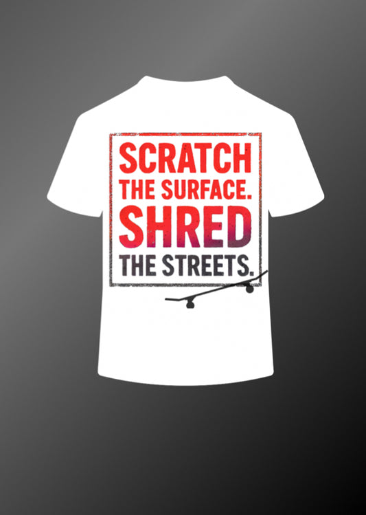 White Gradient Scratch crew T-shirt