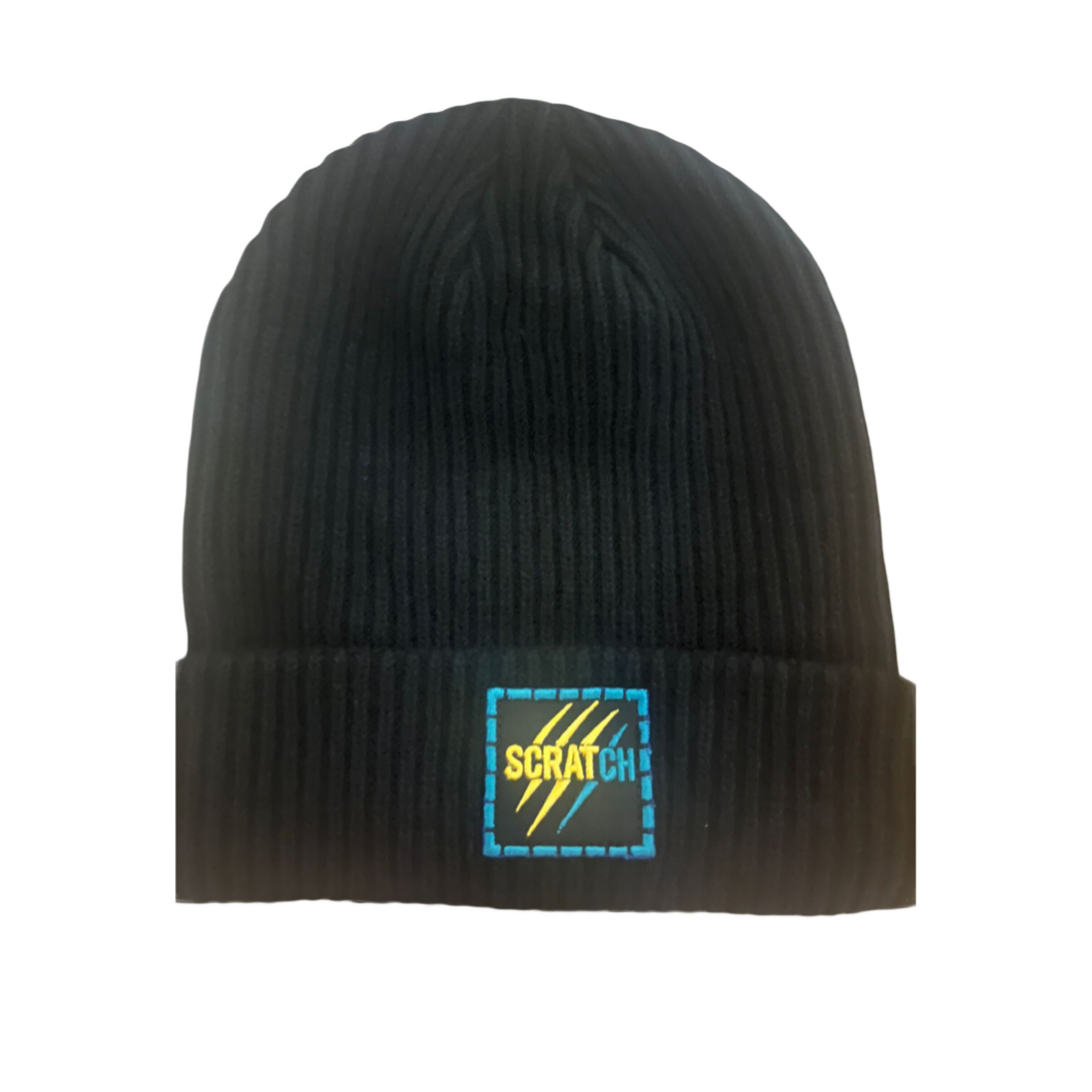 Black Scratch Crew Beanie