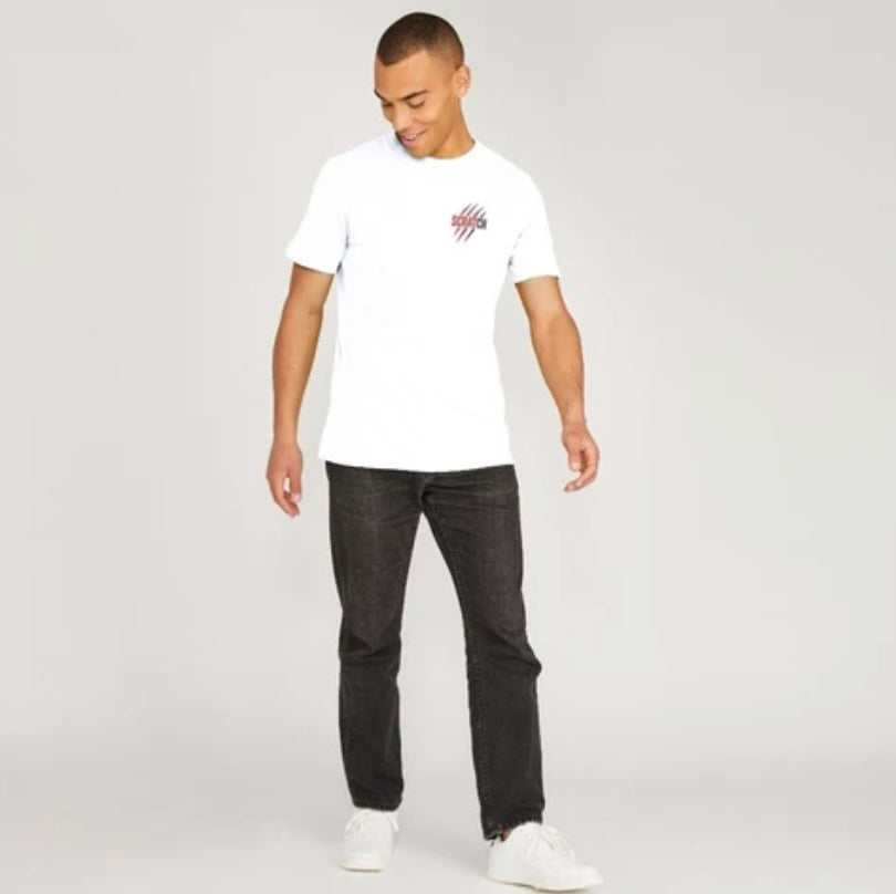 White Gradient Scratch crew T-shirt