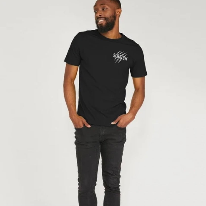 White Monochrome Scratch crew T-shirt